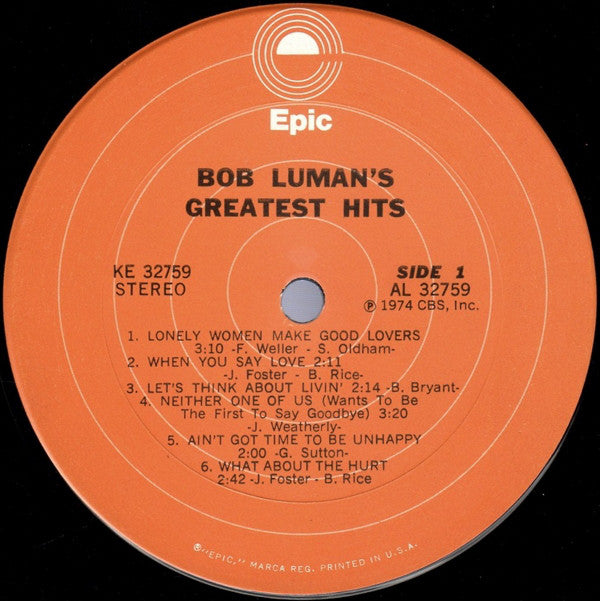 Luman, Bob - Bob Luman's Greatest Hits (VG+) (Vinyl LP)