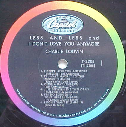 Louvin, Charlie - Less And Less And I Don't Love You Anymore (VG) (Vinyl LP)