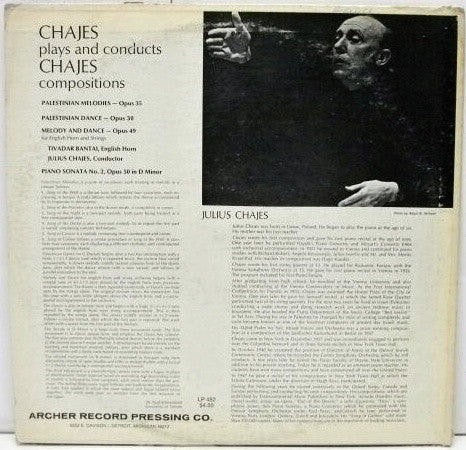 Chajes, Julius - Chajes Plays Chajes (VG) (Vinyl LP)