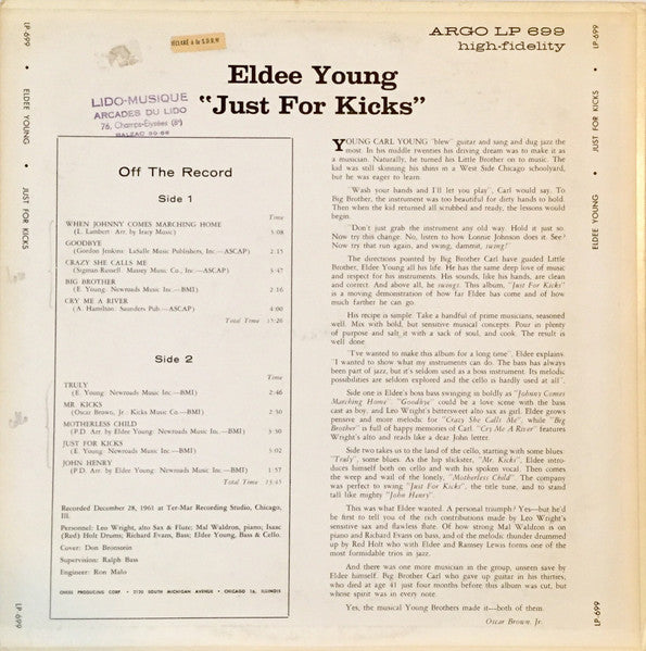 Young, Eldee - Just For Kicks (G+) (Vinyl LP)