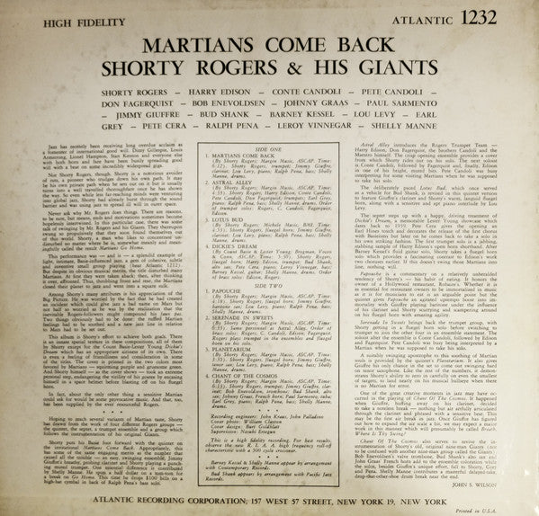 Rogers, Shorty And His Giants - Martians Come Back (Vinyl, VG) (Vinyl LP)