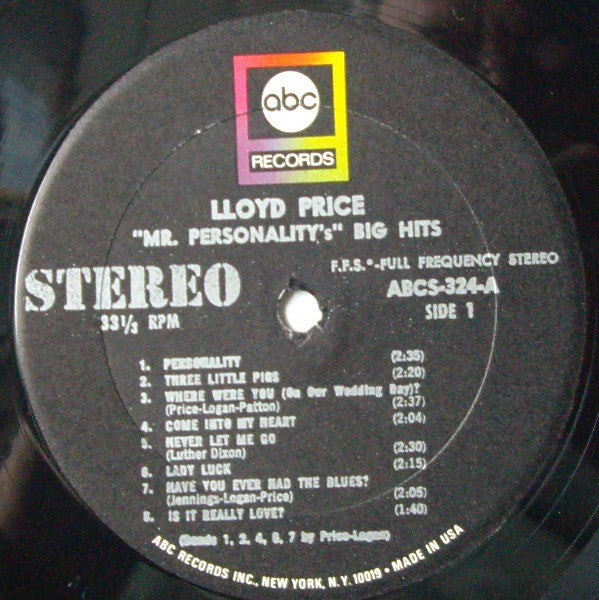 Price, Lloyd - "Mr Personality's" 15 Big Hits (Vinyl, VG+) (Vinyl LP)