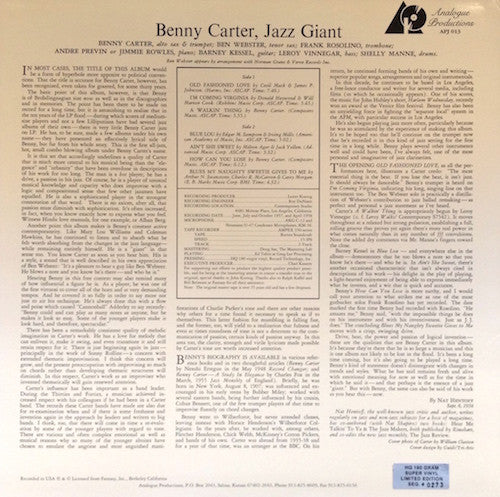 Carter, Benny - Jazz Giant (Vinyl, VG+) (Vinyl LP)