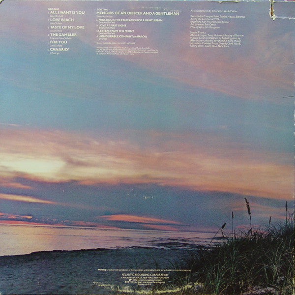 Emerson, Lake & Palmer - Love Beach (Vinyl, VG+) (Vinyl LP)