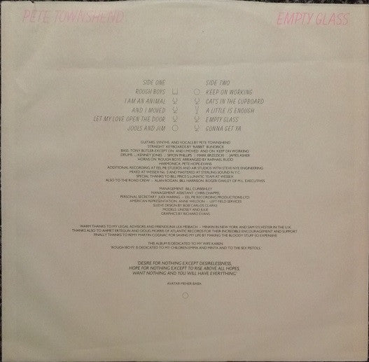 Townshend, Pete - Empty Glass (Vinyl, VG+) (Vinyl LP)