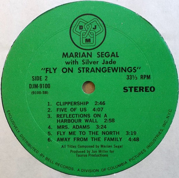 Segal, Marianne With Jade - Fly On Strangewings (VG) (Vinyl LP)