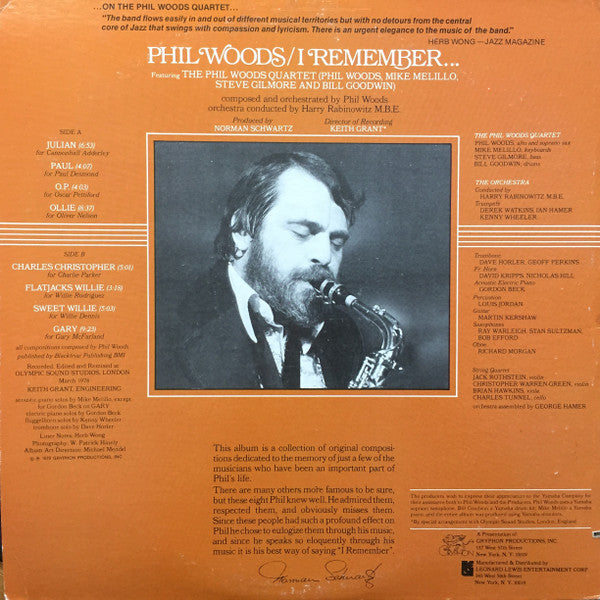 Woods, Phil - I Remember... (Vinyl, VG+) (Vinyl LP)