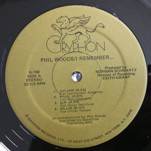 Woods, Phil - I Remember... (Vinyl, VG+) (Vinyl LP)