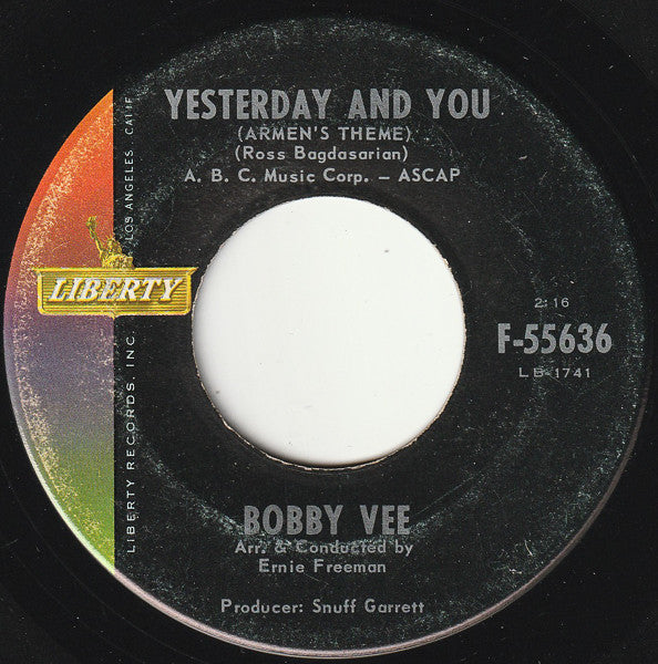 Vee, Bobby - Yesterday And You (Armen's Theme) / Never Love A Robin (VG+) (Vinyl LP)