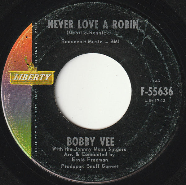 Vee, Bobby - Yesterday And You (Armen's Theme) / Never Love A Robin (VG+) (Vinyl LP)