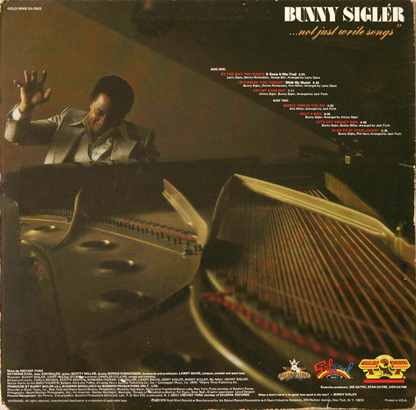 Sigler, Bunny - I've Always Wanted To Sing...Not Just Write Songs (VG+) (Vinyl LP)
