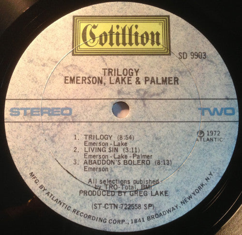 Emerson, Lake & Palmer - Trilogy (Vinyl, VG) (Vinyl LP)