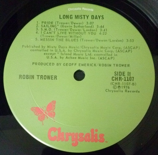 Trower, Robin - Long Misty Days (VG+) (Vinyl LP)
