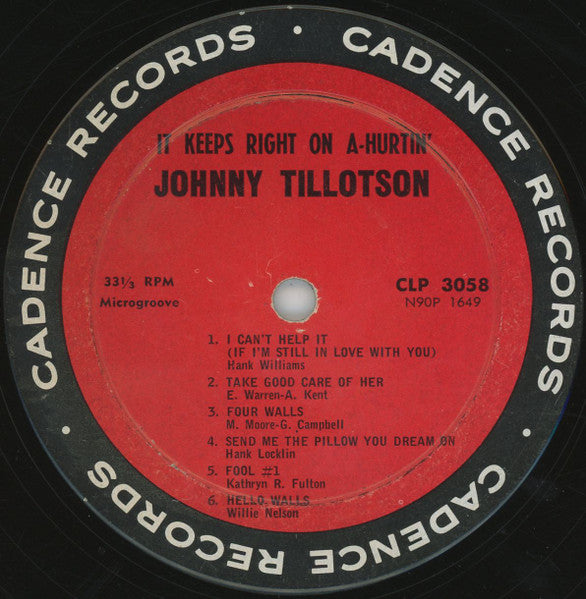 Tillotson, Johnny - It Keeps Right On A-Hurtin (VG) (Vinyl LP)