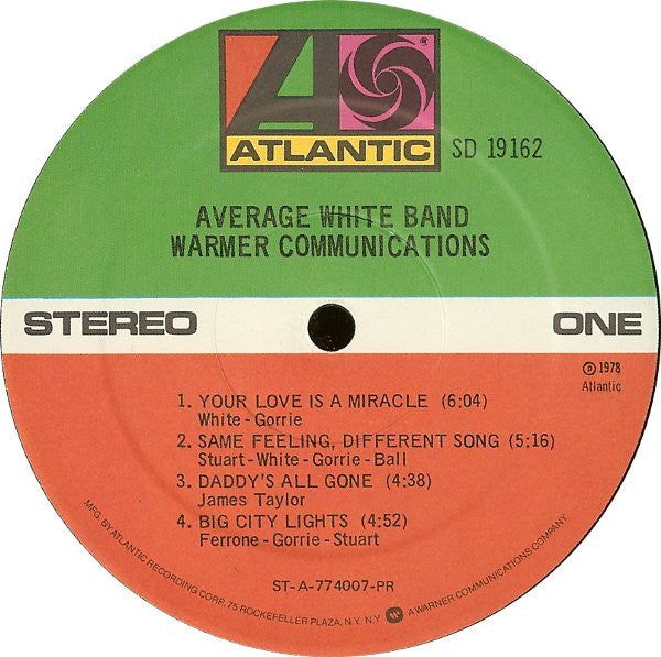 Average White Band - Warmer Communications (Vinyl, VG) (Vinyl LP)