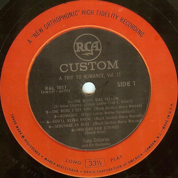 Osborne, Tony And His Orchestra - A Trip To Romance, Vol. 11 For Hi-Fi Living (VG) (Vinyl LP)