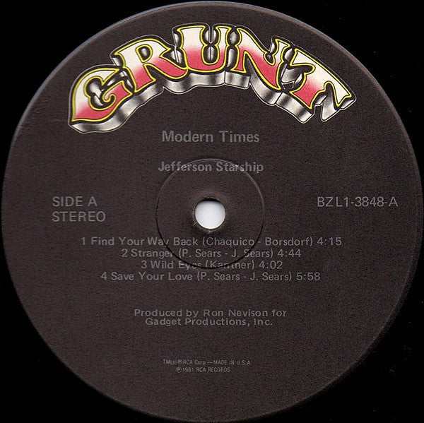 Jefferson Starship - Modern Times (VG) (Vinyl LP)