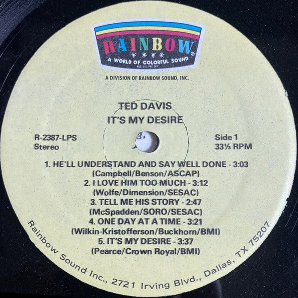 Davis, Ted  - It’s My Desire (VG) (Vinyl LP)
