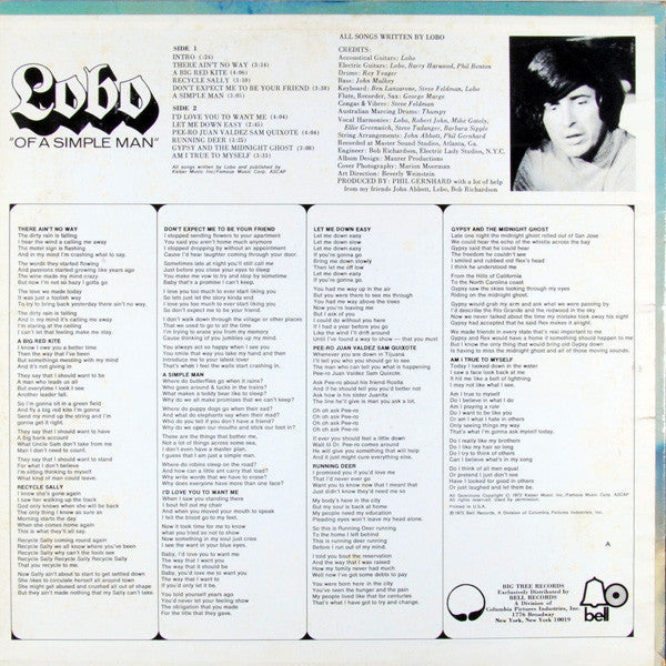 Lobo  - Of A Simple Man (VG) (Vinyl LP)