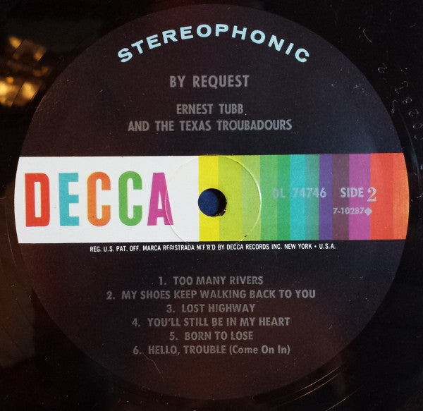 Tubb, Ernest And The Texas Troubadours - By Request (Vinyl, VG+) (Vinyl LP)