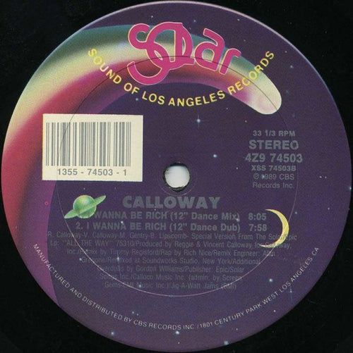 Calloway - I Wanna Be Rich (VG+) (Vinyl LP)