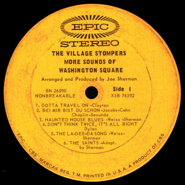 Village Stompers - More Sounds Of Washington Square (VG+) (Vinyl LP)