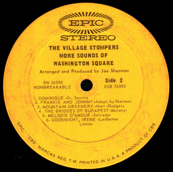 Village Stompers - More Sounds Of Washington Square (VG+) (Vinyl LP)