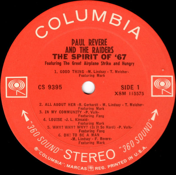 Revere, Paul & The Raiders - The Spirit Of '67 (VG) (Vinyl LP)