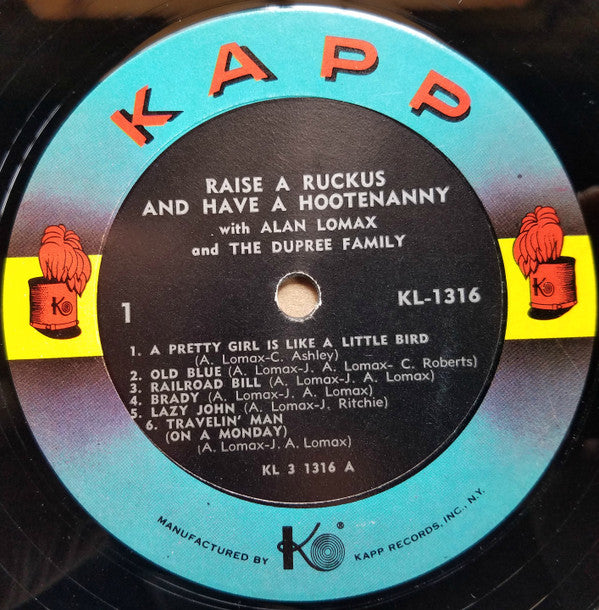 Lomax, Alan And The Dupree Family - Raise A Ruckus And Have A Hootenanny (VG+) (Vinyl LP)