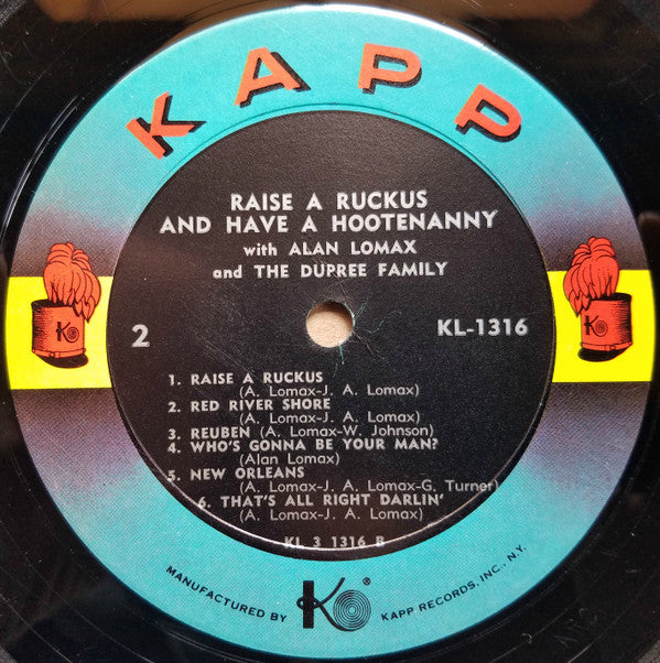 Lomax, Alan And The Dupree Family - Raise A Ruckus And Have A Hootenanny (VG+) (Vinyl LP)