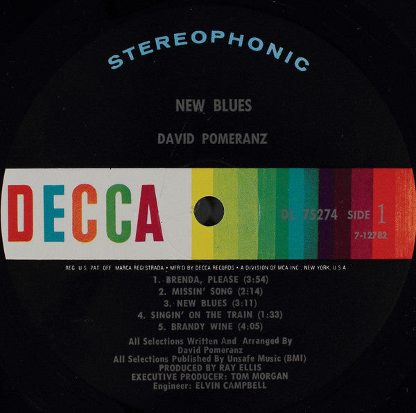 Pomeranz, David - New Blues (VG+) (Vinyl LP)