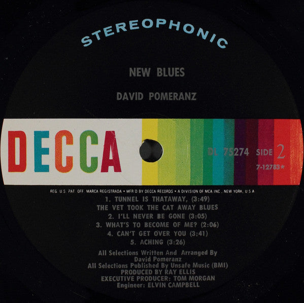 Pomeranz, David - New Blues (VG+) (Vinyl LP)