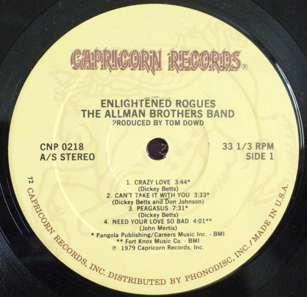 Allman Brothers Band - Enlightened Rogues (Vinyl, VG) (Vinyl LP)