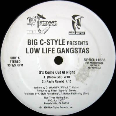 Big C-Style Presents Low Life Gangstas - G's Come Out At Night (VG+) (Vinyl LP)