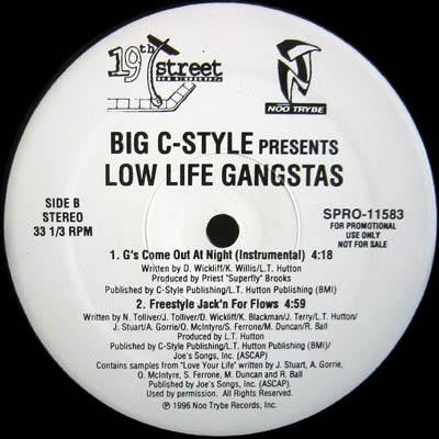Big C-Style Presents Low Life Gangstas - G's Come Out At Night (VG+) (Vinyl LP)
