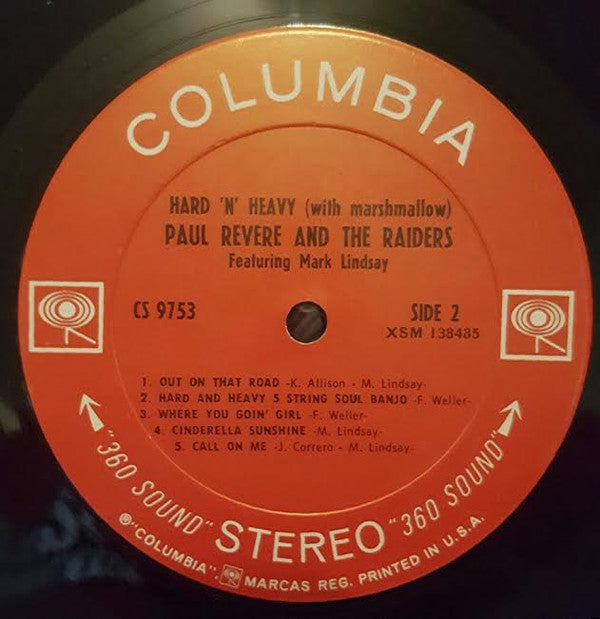 Revere, Paul & The Raiders Featuring Mark Lindsay - Hard 'N' Heavy (With Marshmallow) (VG) (Vinyl LP)