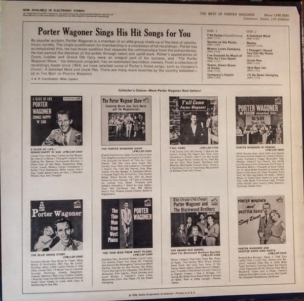 Wagoner, Porter - The Best Of Porter Wagoner (VG+) (Vinyl LP)