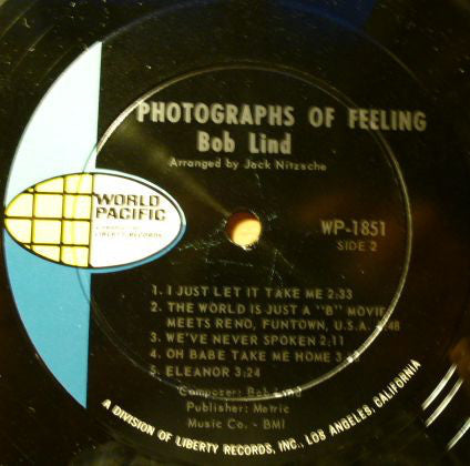 Lind, Bob - Photographs Of Feeling (VG+) (Vinyl LP)