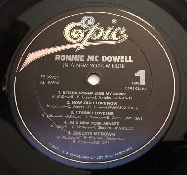 McDowell, Ronnie - In A New York Minute (VG+) (Vinyl LP)