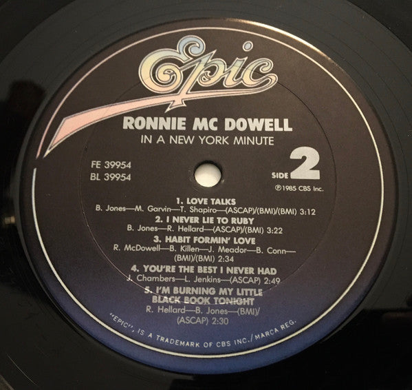 McDowell, Ronnie - In A New York Minute (VG+) (Vinyl LP)