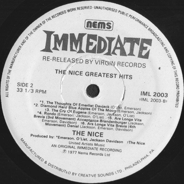 Nice - Greatest Hits (VG+) (Vinyl LP)