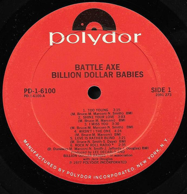 Billion Dollar Babies - Battle Axe (VG) (Vinyl LP)