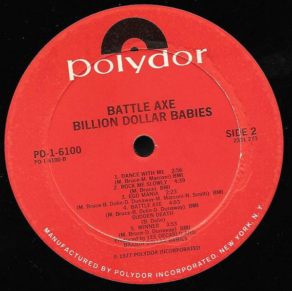 Billion Dollar Babies - Battle Axe (VG) (Vinyl LP)