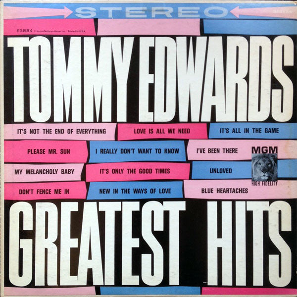Edwards, Tommy - Tommy Edwards' Greatest Hits (VG+) (Vinyl LP)