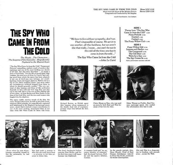 The Spy Who Came In From The Cold (Music From The Score Of The Motion Picture) (VG+) (Vinyl LP)