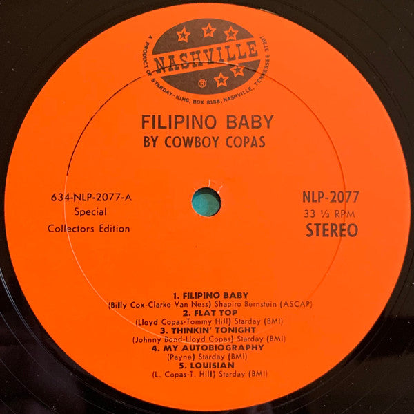 Cowboy Copas - Filipino Baby (VG) (Vinyl LP)