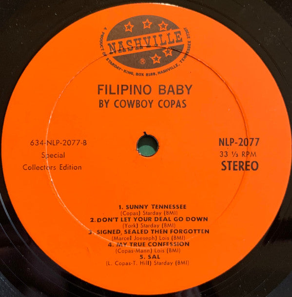 Cowboy Copas - Filipino Baby (VG) (Vinyl LP)