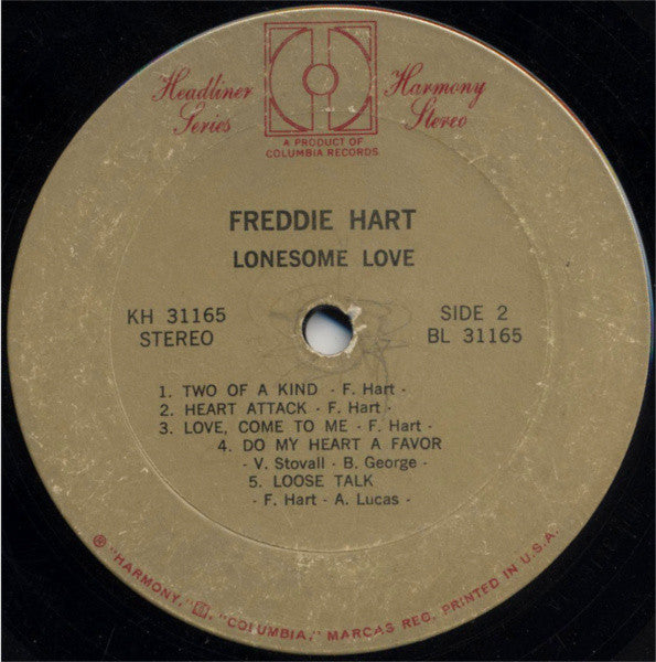 Hart, Freddie - Lonesome Love (VG+) (Vinyl LP)