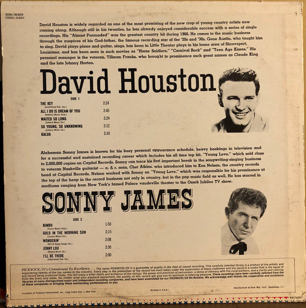 Houston, David / Sonny James - Country Startime (VG) (Vinyl LP)