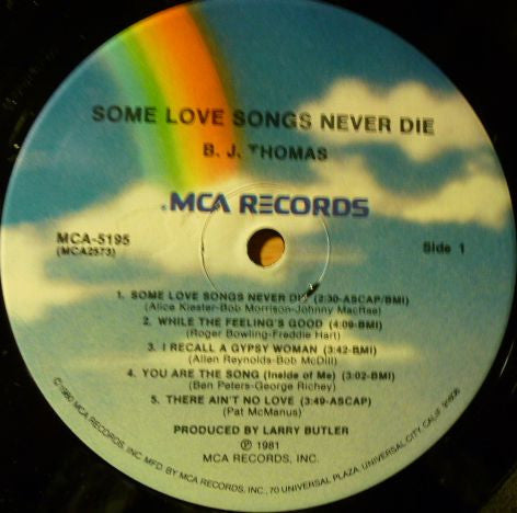 Thomas, B.J. - Some Love Songs Never Die (NM or M-) (Vinyl LP)